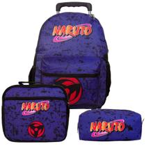 Mochila Escolar Infantil de Rodinha Naruto Reforçada Toys 2U