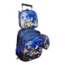 Mochila Escolar Infantil De Rodinhas 3d Patrula Sonic E Mickey - mochila 3d escolar