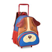 Mochila Escolar Infantil De Rodinhas Cachorrinho 3D 4 Bolsos 13" Clio Style