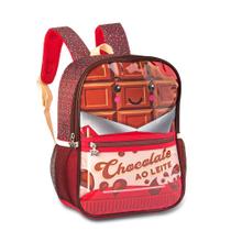 Mochila escolar infantil docinhos chocolate pipoca sorvete