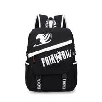 Mochila escolar infantil Fairys Tails com impressão 3D 34x12x43cm