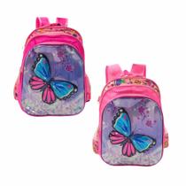 Mochila Escolar Infantil Feminina Borboleta WL-C143