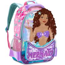 Mochila Escolar Infantil Feminina Sereia Meninas Pequena - Denlex