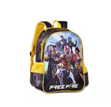Mochila Escolar Infantil Free Fire Costas Original Preto