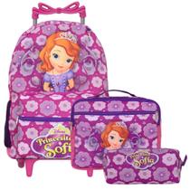 Mochila Escolar Infantil G Menina Princesa Sofia de Rodinhas