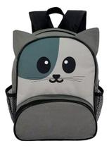 Mochila Escolar Infantil Gatinho Cinza 12L com Bolsos Grandes e Alças Confortáveis DLui Mochila Escolar Infantil Gatinho Cinza 12L com Bolsos Grandes e Alças Confortáveis DLui