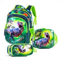 Mochila Escolar Infantil Grande Costas Kit Lancheira Estojo