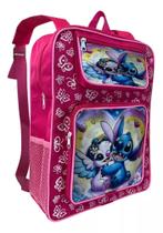 Mochila Escolar Infantil Grande De Costa Stitch Menina Namorados