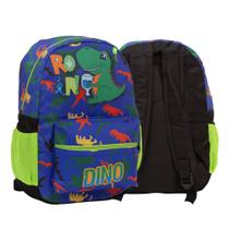 Mochila Escolar Infantil Grande Dino Costas Azul Masculina