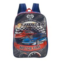 Mochila Escolar Infantil Juvenil Carros Corrida Racing Menino Costas Leve Resistente Estampa Esportiva