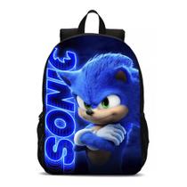 Mochila Escolar Infantil Juvenil Meninos Super Sonic o Ouriço Azul Novidade