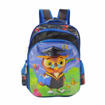 Mochila Escolar Infantil Masculina 3D Coruja WL-C143