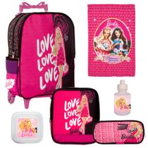 Mochila Escolar Infantil Menina Barbie Rodinhas + Itens