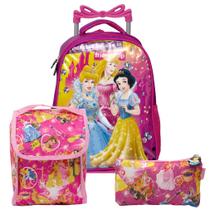 Mochila Escolar Infantil Menina Princesas Rodinha Resistente