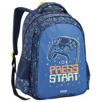 Mochila Escolar Infantil Menino 4 A 10 Anos Press Start Azul