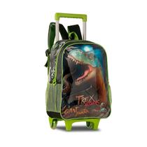 Mochila Escolar Infantil Menino T Rex Verde Menino