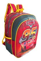 Mochila Escolar Infantil Meninos Carros Mcqueen Costas G F5 Vermelho Mochila Escolar Infantil Meninos Carros Mcqueen Costas G F5 Vermelho