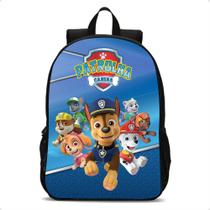 Mochila Escolar Infantil Patrulha Canina Meninos Animação Bolsa de costas