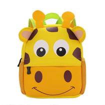 Mochila Escolar Infantil Pequena Para Crianças Meninos e Meninas Zoo 1 a 6 anos Girafa