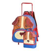 Mochila Escolar Infantil Rodinhas E Costas Animais + Lancheira Térmica Mochila Escolar Infantil Rodinhas E Costas Animais + Lancheira Térmica