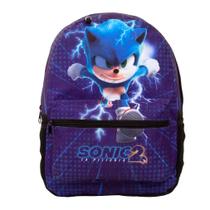 Mochila Escolar Infantil Sonic Alça Ajustável 41cm - Toys 2U