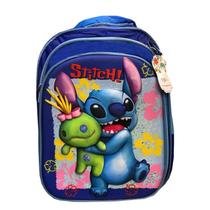 Mochila Escolar Infantil Stitch Azul - Tend