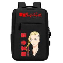 Mochila Escolar Infantil Unissex Com Estampa DTF Revengers Tokyo Com Entrada USB