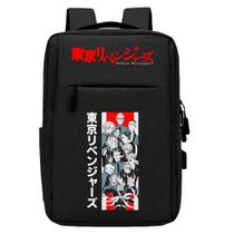Mochila Escolar Infantil Unissex Com Estampa DTF Revengers Tokyo Com Entrada USB