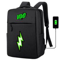 Mochila Escolar Infantil Unissex Com Estampa DTF Void Raio Verde Com Entrada USB