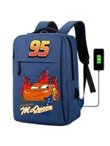 Mochila Escolar Infantil USB Estampa Carro Veloz para Notebooks, Escola e Trabalho Menino Mochila Escolar Infantil USB Estampa Carro Veloz para Notebooks, Escola e Trabalho Menino