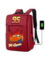 Mochila Escolar Infantil USB Estampa Carro Veloz para Notebooks, Escola e Trabalho Menino Mochila Escolar Infantil USB Estampa Carro Veloz para Notebooks, Escola e Trabalho Menino