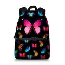 Mochila escolar JeremySport Butterfly Design de 15,5 polegadas