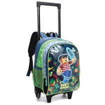 Mochila Escolar Jogo Game Craft Infantil Tam G Rodinhas 2 em1 Alças