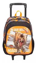 Mochila Escolar Jurassic World T-rex Rodinha Tam G Meninos