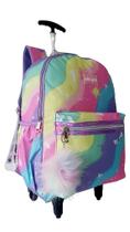 Mochila Escolar Just Arco Iris Pompom Aula Rodinhas