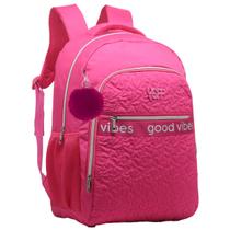 Mochila Escolar Juvenil Feminina Reforçada Colorida Com Pompom Para Meninas Yepp