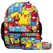 Mochila Escolar Juvenil Pokémon Pikachu Costas Resistente