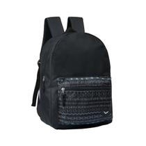 Mochila Escolar Juvenil Preta Clássica Fundamental Colegial Médio Bolso Frontal Estampa Geométrica Mochila Escolar Juvenil Preta Clássica Fundamental Colegial Médio Bolso Frontal Estampa Geométrica