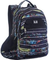 Mochila Escolar Juvenil Sexy Machine Feminina Costas Preto