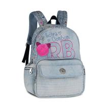 Mochila Escolar Juvenill Jeans Rebecca Bonbon Pompom Love