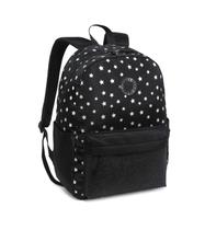 Mochila Escolar Kika Feminina Estrela Glitter Com Chaveiro