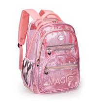 Mochila Escolar Kika Magic Transparente - ROSA