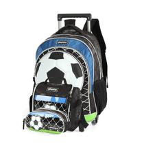 Mochila Escolar + Lancheira + Estojo Meninos Bola De Futebol Up4you