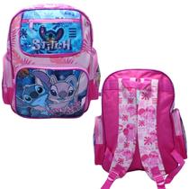 Mochila Escolar Lilo E Stitch Reforçada Rosa Para Costa