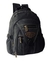 Mochila Escolar Lona Tecido Grosso Jeans Masculina Feminina