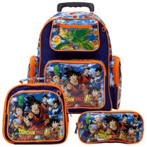Mochila Escolar Masculina com Rodinhas Dragon Ball Reforçada