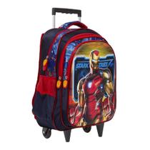 Mochila Escolar Masculina Homem De Ferro Rodinhas Tam G