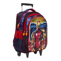 Mochila Escolar Masculina Homem De Ferro Rodinhas Tam G