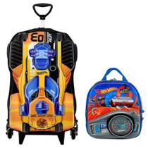Mochila Escolar Masculina HotWheels Dune-A-Soar com Lancheira MaxToy