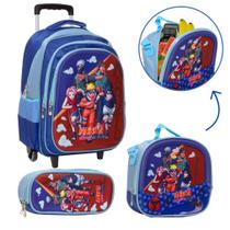 Mochila Escolar Masculina Naruto Uzumaki Carrinho Reforçada Mochila Escolar Masculina Naruto Uzumaki Carrinho Reforçada